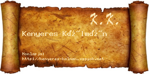 Kenyeres Kálmán névjegykártya